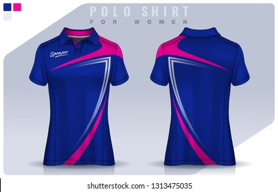 t-shirt sport design for women, Soccer jersey mockup for football club.  Polo Uniform template.