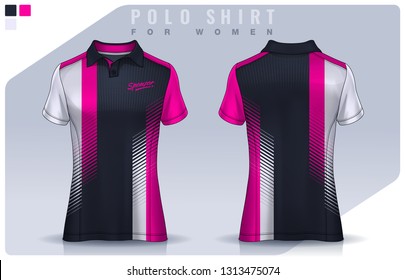 t-shirt sport design for women, Soccer jersey mockup for football club.  Polo Uniform template.