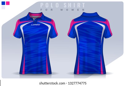 t-shirt sport design for women, Soccer jersey mockup for football club.  Polo Uniform template.