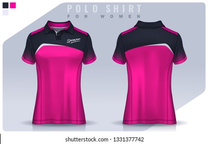 t-shirt sport design for women, Soccer jersey mockup for football club.  Polo Uniform template.