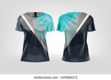 t-shirt sport design for women, Soccer jersey mockup for football club. uniform template.
