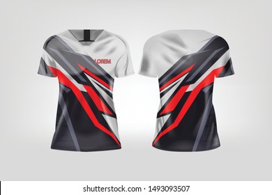 T-shirt Sport Design For Women, Soccer Jersey Mockup For Football Club. Uniform Template.

