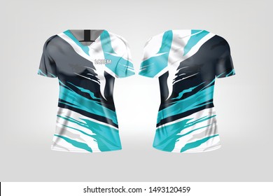 T-shirt Sport Design For Women, Soccer Jersey Mockup For Football Club. Uniform Template.
