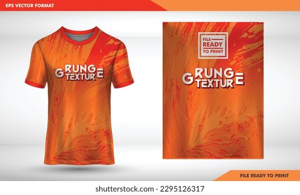 Deportes de camisetas fondo grunge para el equipo de camisetas extremas, carreras, ciclismo, fútbol, juegos, fondo Mockup para camisetas deportivas, camisetas de juegos, camisetas de correr, grunge color naranja de archivo 