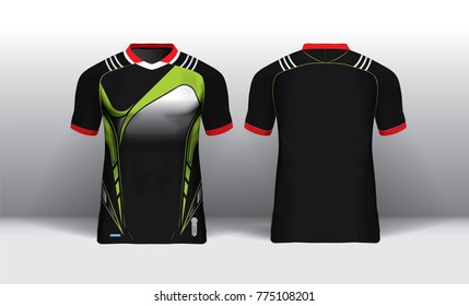 Tshirt Sport Jersey Design Green And Black