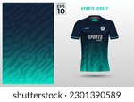 T-shirt sport jersey design template with geometric line background. Sport uniform in front view. Shirt mock up for sport club. Vector Illustration	