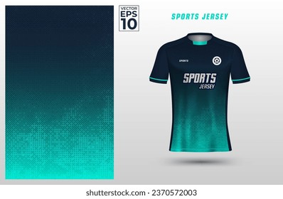 T-shirt sport jersey design template with geometric line halftone background. Sport uniform in front view. Shirt mock up for sport club. Vector Illustration