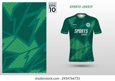 T-shirt sport jersey design template with geometric line stripes background. Sport uniform in front view. Shirt mock up for sport club. Vector Illustration