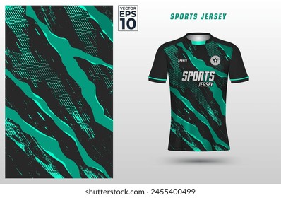 T-shirt sport jersey design template with abstract grunge halftone pattern background. Sport uniform in front view. Tshirt mock up for sport club. Vector Illustration