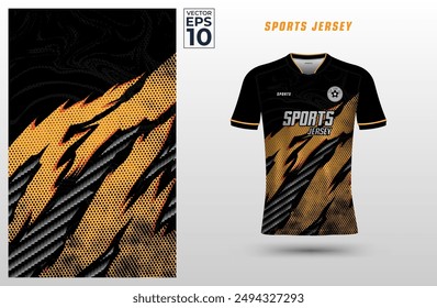 T-shirt sport jersey design template with abstract halftone pattern background. Sport uniform in front view. Shirt mock up for sport club. Vector Illustration