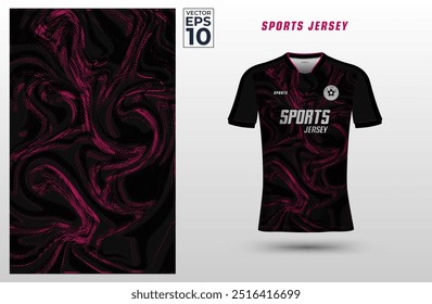 T-shirt sport jersey design template with halftone pattern background. Sport uniform in front view. Shirt mock up for sport club. Vector Illustration
