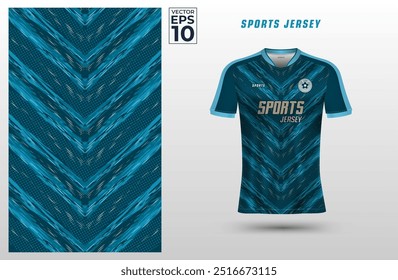 T-shirt sport jersey design template with abstract grunge halftone pattern background. Sport uniform in front view. Tshirt mock up for sport club. Vector Illustration
