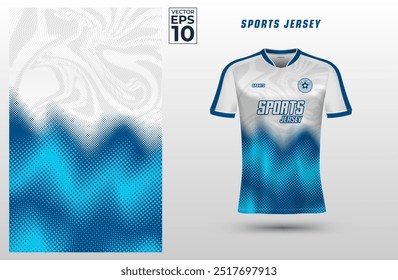 T-shirt sport jersey design template with geometric line halftone background. Sport uniform in front view. Shirt mock up for sport club. Vector Illustration