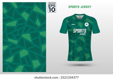 T-Shirt Sport-Jersey-Design-Vorlage mit geometrischen Linien Streifen Hintergrund. Sportuniform in der Vorderansicht. Shirt ist ein Mock-up für Sportverein. Vektorgrafik	