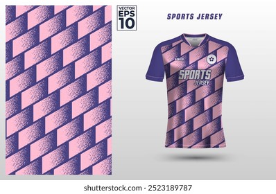 T-shirt sport jersey design template with geometric grunge pattern background. Sport uniform in front view. Tshirt mock up for sport club. Vector Illustration