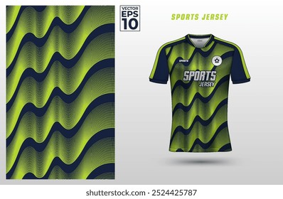 T-shirt esporte modelo de design de camisa com fundo de padrão de linha ondulada. Uniforme desportivo em frente. Camiseta maquete para clube de esporte. Ilustração de vetor