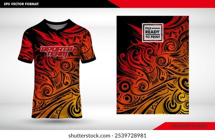 T-shirt sport jersey design template pattern background. Sport uniform in front view. Shirt mock up for sport club. Vector Illustration