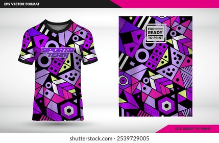 T-shirt sport jersey design template pattern background. Sport uniform in front view. Shirt mock up for sport club. Vector Illustration