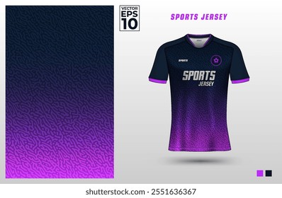 T-shirt sport jersey design template with abstract line pattern gradient background. Sport uniform in front view. Shirt mock up for sport club. Vector Illustration