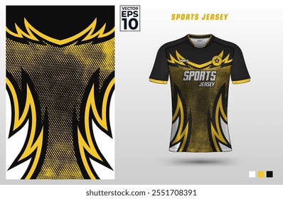 Plantilla de diseño de camiseta de jersey deportivo para juegos, deportes electrónicos, fútbol, bádminton o voleibol. Uniforme deportivo en la vista frontal. Maqueta de camiseta para club deportivo. Ilustración vectorial