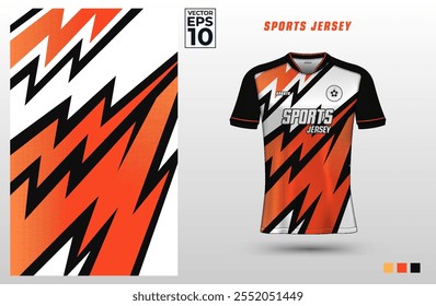 Plantilla de diseño de jersey deportivo de camiseta con patrón abstracto para juegos, deportes electrónicos, fútbol, bádminton o voleibol. Uniforme deportivo en la vista frontal. Maqueta de camiseta para club deportivo. Ilustración vectorial