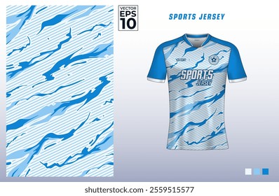 T-shirt sport jersey design template with grunge line art pattern for gaming, e-sports, soccer, badminton, or volleyball. T shirt mockup for sport club. Vector Illustration