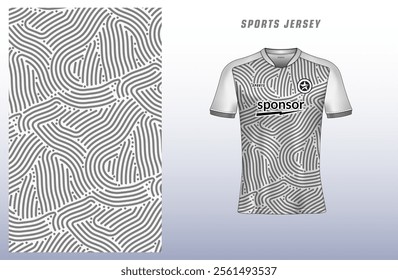 T-shirt sport jersey design template with abstract line pattern background. Vector Illustration