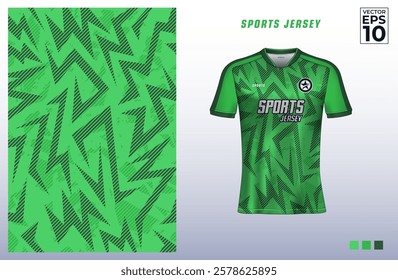 T-shirt sport jersey design template with abstract geometric line pattern grunge background. Sport uniform in front view. Shirt mock up for sport club. Vector Illustration