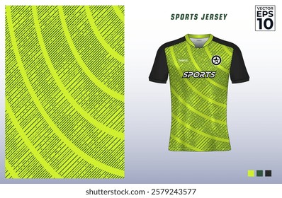 T-shirt sport jersey design template with abstract grunge line pattern background. Sport uniform in front view. Shirt mock up for sport club. Vector Illustration