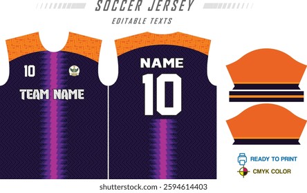 T-shirt sport jersey design template with geometric line background. Sport uniform in front view. Shirt mock up for sport club. Vector Illustration