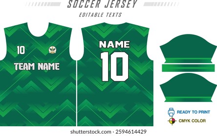 T-shirt sport jersey design template with geometric line background. Sport uniform in front view. Shirt mock up for sport club. Vector Illustration