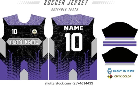 T-shirt sport jersey design template with geometric line background. Sport uniform in front view. Shirt mock up for sport club. Vector Illustration