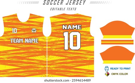 T-shirt sport jersey design template with geometric line background. Sport uniform in front view. Shirt mock up for sport club. Vector Illustration
