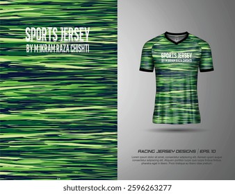 T-shirt sport jersey design template with abstract grunge  pattern background. Sport uniform in front view. Tshirt mock up for sport club. Vector Illustration
