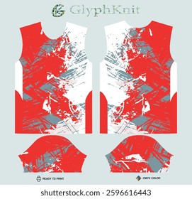 T-shirt sport jersey design template with abstract grunge halftone pattern background. Sport uniform in front view. T-shirt mock up for sport club. Vector