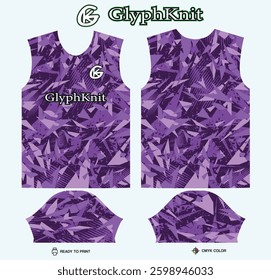 T-shirt sport jersey design template with geometric line halftone background. Sport uniform in front view. Shirt mock up for sport club. Vector Illustration