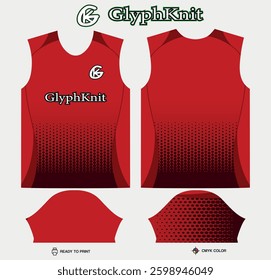 T-shirt sport jersey design template with geometric line halftone background. Sport uniform in front view. Shirt mock up for sport club. Vector Illustration