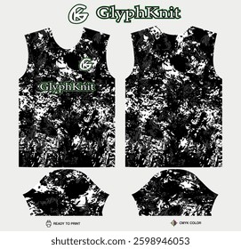 T-shirt sport jersey design template with geometric line halftone background. Sport uniform in front view. Shirt mock up for sport club. Vector Illustration