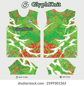 T-shirt sport jersey design template with abstract grunge halftone pattern background. Sport uniform in front view. Tshirt mock up for sport club. Vector Illustration