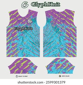 T-shirt sport jersey design template with abstract grunge halftone pattern background. Sport uniform in front view. Tshirt mock up for sport club. Vector Illustration