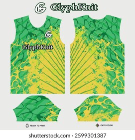 T-shirt sport jersey design template with abstract grunge halftone pattern background. Sport uniform in front view. Tshirt mock up for sport club. Vector Illustration