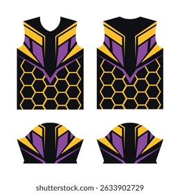 T-shirt sport jersey design template, with geometric line halftone background. Sport uniform, for sport club, Vector Illustration