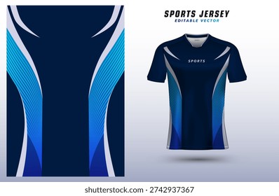 T-shirt sport jersey design template with geometric line pattern background. Sportswear uniform in front view. Vector Illustration
