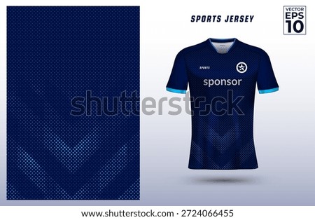 T-shirt sport jersey design template with geometric line halftone background. Sportswear uniform in front view. Vector Illustration