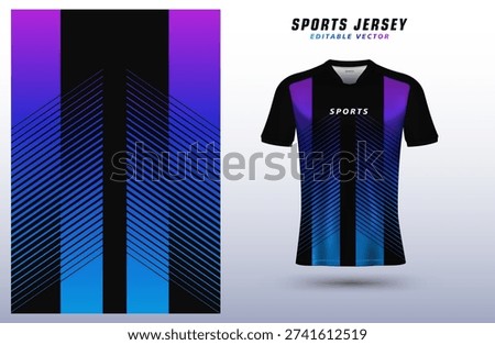 T-shirt sport jersey design template with geometric line pattern background. Sportswear uniform in front view. Vector Illustration