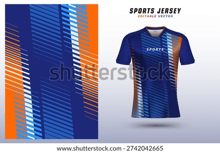 T-shirt sport jersey design template with geometric line pattern background. Sportswear uniform in front view. Vector Illustration