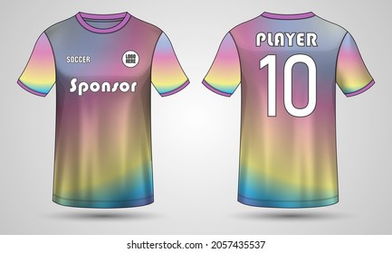 T-shirt sport Jersey design Vector illustration template Front And back views, Soccer jersey mockup for football club and others. 