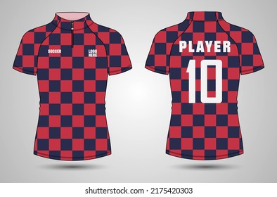 T-shirt sport Jersey design Vector illustration template Front And back views, Soccer jersey mock up for football club and others.
