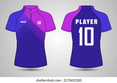 T-shirt sport Jersey design Vector illustration template Front And back views, Soccer jersey mock up for football club and others.