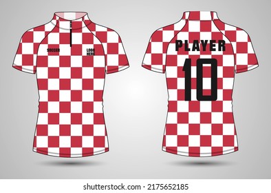 T-shirt sport Jersey design Vector illustration template Front And back views, Soccer jersey mock up for football club and others.
